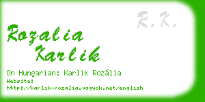 rozalia karlik business card